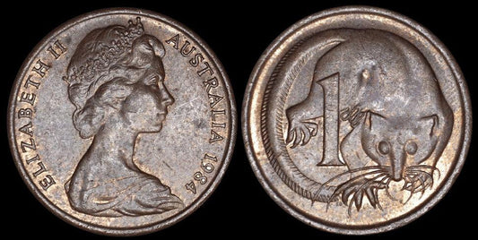 1984 Australian 1 Cent Coin - Loose Change Coins