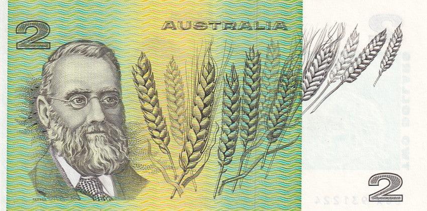 1985 Australian 2 Dollar Note - LGX 931224 - Johnston/Fraser - R89 General Prefix - Extremely Fine - Loose Change Coins