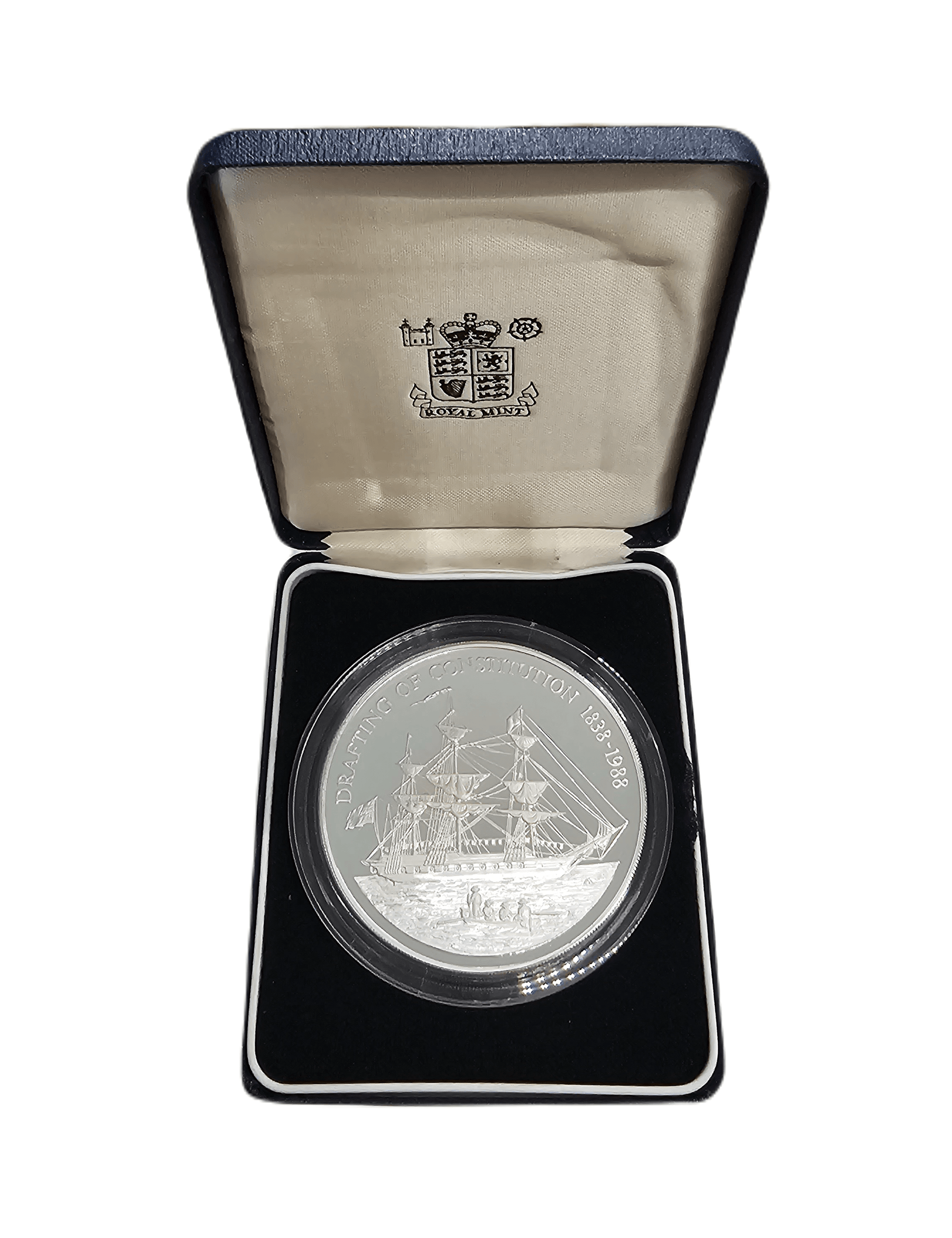 1988 Pitcairn Islands $50 5oz Silver Proof .999 Coin - 150th Anniversary Drafting of Constitution - Loose Change Coins