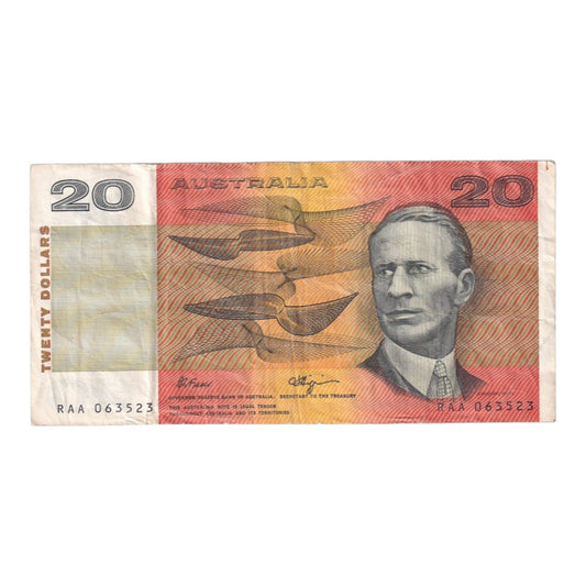 1989 20 Dollar Note - RAA 063523 - Fraser/Higgins - R412 - Very Fine