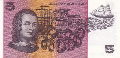 1990 Australian 5 Dollar Note - QGL 831432 - Fraser/Higgins - R212 General Prefix - Uncirculated - Loose Change Coins