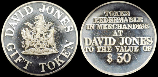 1994 David Jones $50 Silver Plated Gift Token - Loose Change Coins