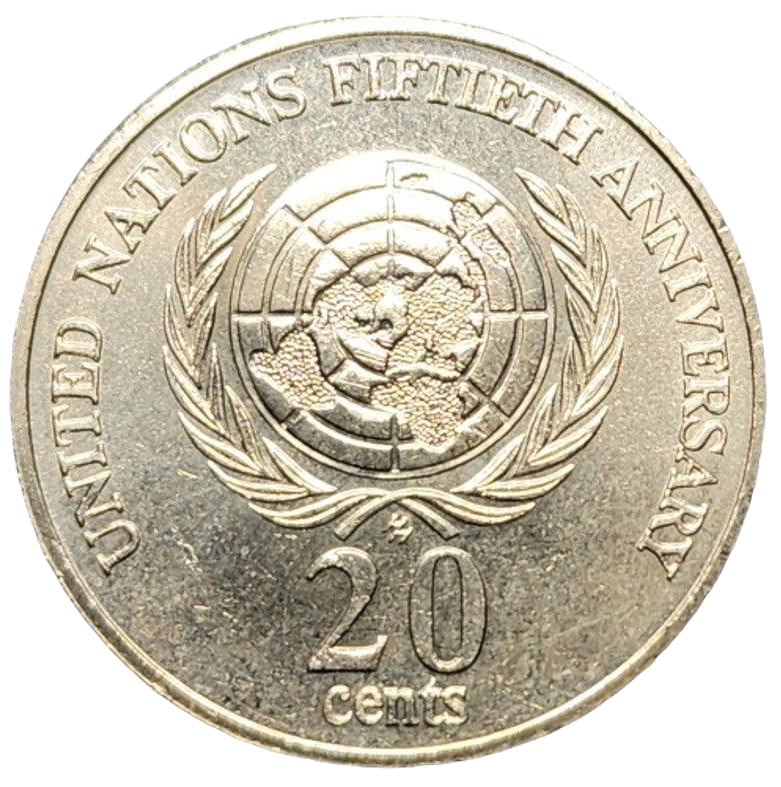 1995 Australian 20 Cent Coin - 50th Anniversary of the United Nations - Uncirculated from RBA Roll
