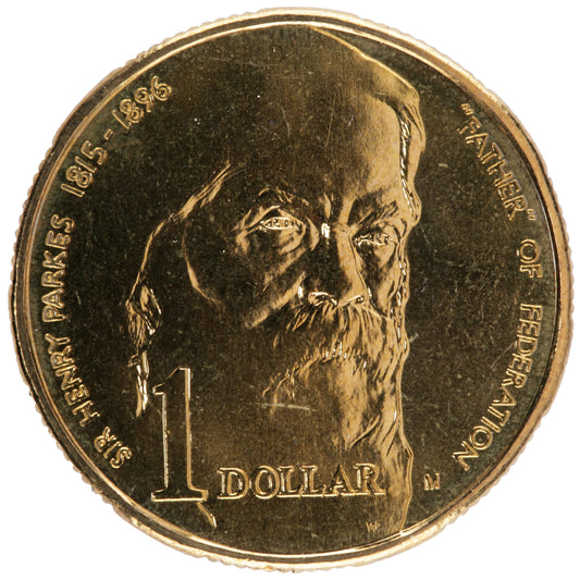 1996 $1 Coin - 100th Anniversary of the Death of Sir Henry Parkes - 'M' Mintmark