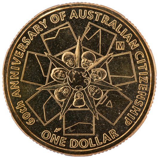 2009 $1 Coin - 60 Years of Australian Citizenship 'M' Privy Mark