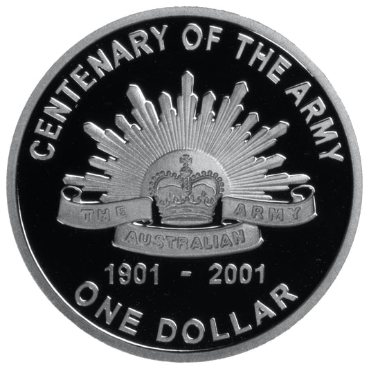 2001 Silver Proof $1 Coin - Centenary of the Army