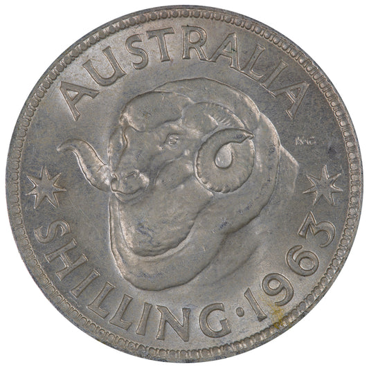 1963 Australian Shilling - About Uncirculated