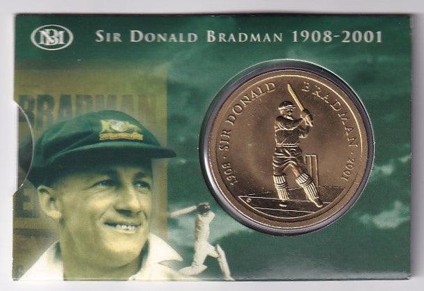 2001 Australian $5 Coin - Sir Donald Bradman 1908-2001 - Loose Change Coins