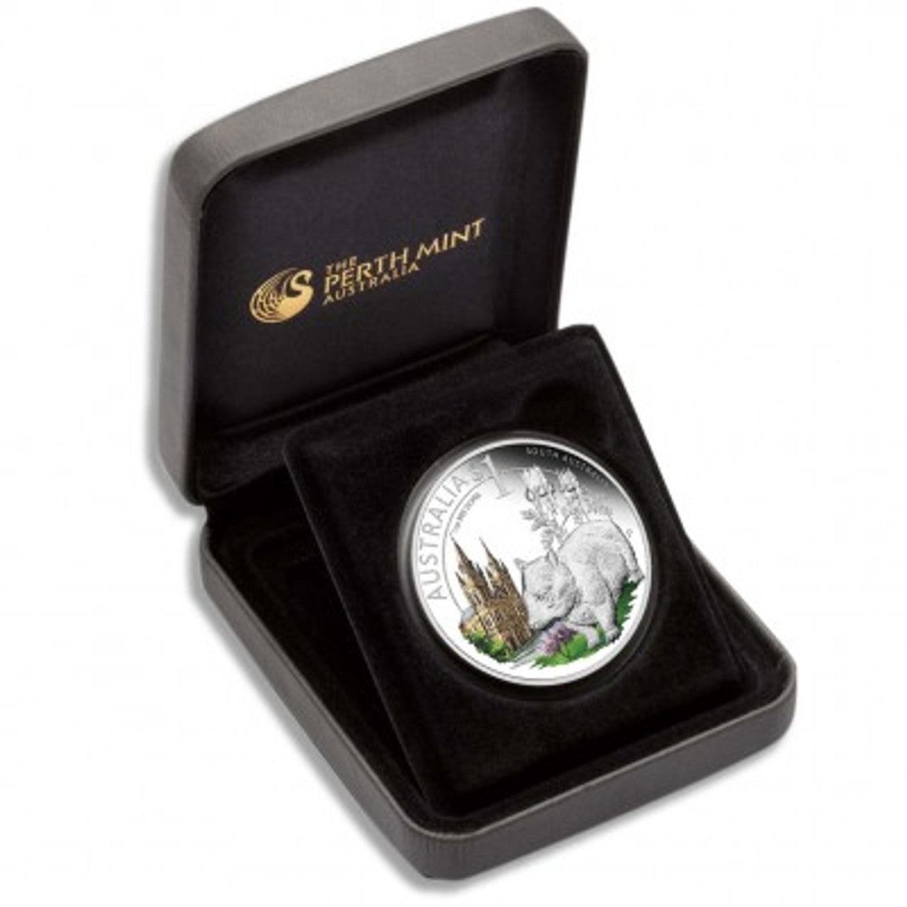 2010 $1 Coin - "Celebrate Australia" - South Australia - 1oz Silver Proof $1 Coloured Coin - Loose Change Coins