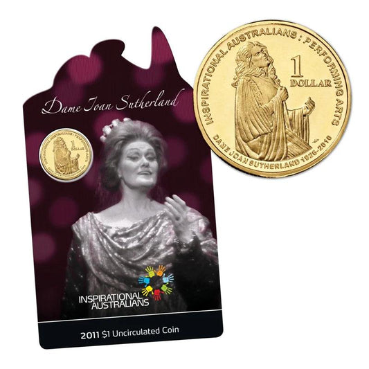 2011 Inspirational Australians - Dame Joan Sutherland Uncirculated $1 Coin - Loose Change Coins