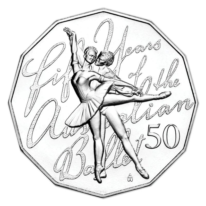 2012 50c - 50th Anniversary of Australian Ballet - Carded and Uncirculated - Loose Change Coins
