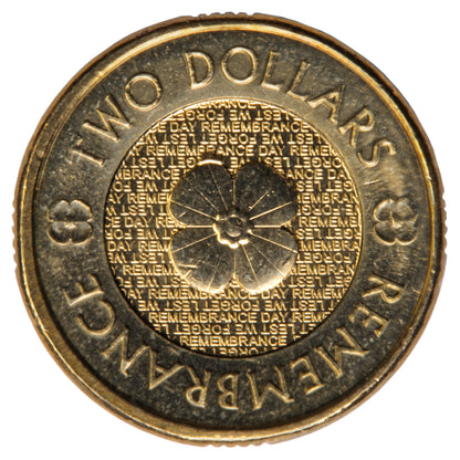 2012 Australian $2 Coin - Gold Poppy - Uncirculated with "Poppy Cud"