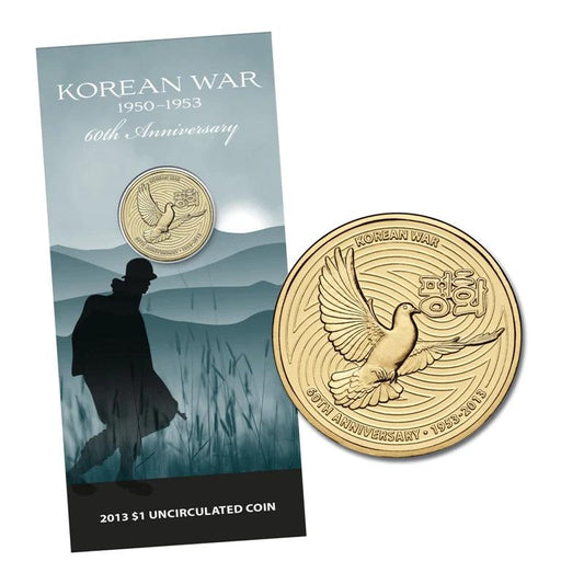 2013 Australian $1 Coin - Korean War 60th Anniversary Al-Bronze UNC - Loose Change Coins