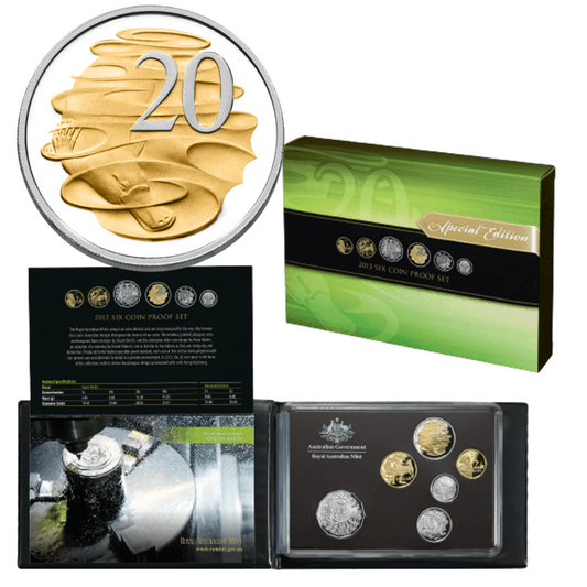 2013 Royal Australian Mint Proof Coin Set - Special Edition with Selective Gold Plating - Loose Change Coins
