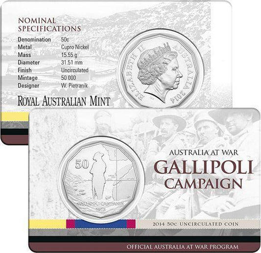 2014 Australian 50c Coin - The Gallipoli Campaign - Loose Change Coins