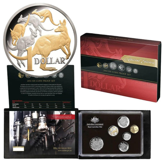 2014 Royal Australian Mint Proof Coin Set - Special Edition with Selective Gold Plating - Loose Change Coins