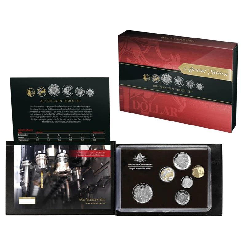 2014 Royal Australian Mint Proof Coin Set - Special Edition with Selective Gold Plating - Loose Change Coins