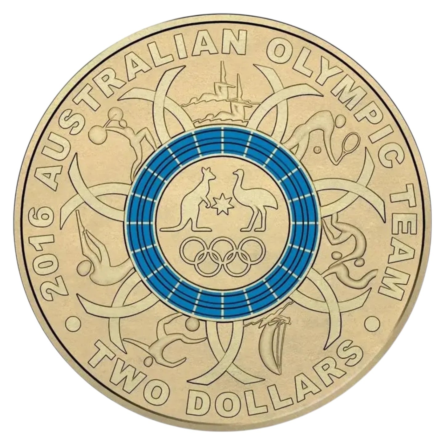2016 $2 Coin - Brazil Olympic and Paralympic Games - Blue - Uncirculated