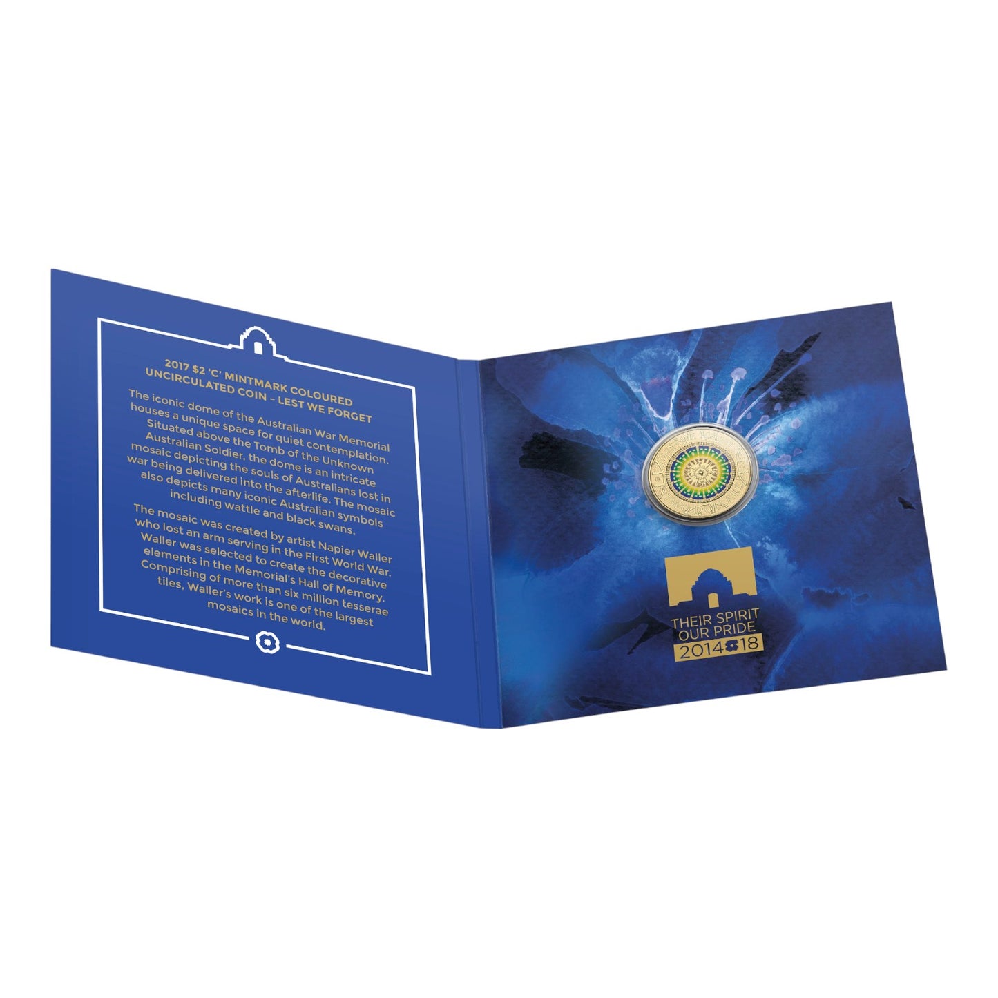 2017 $2 Coin - Lest We Forget - 'C' Mintmark Coloured Uncirculated Coin