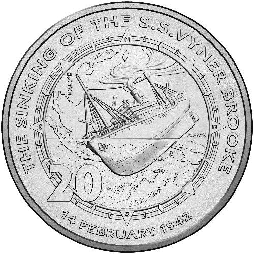 2017 20c Uncirculated Coin - 75th Anniversary of the sinking of the SS Vyner Brooke