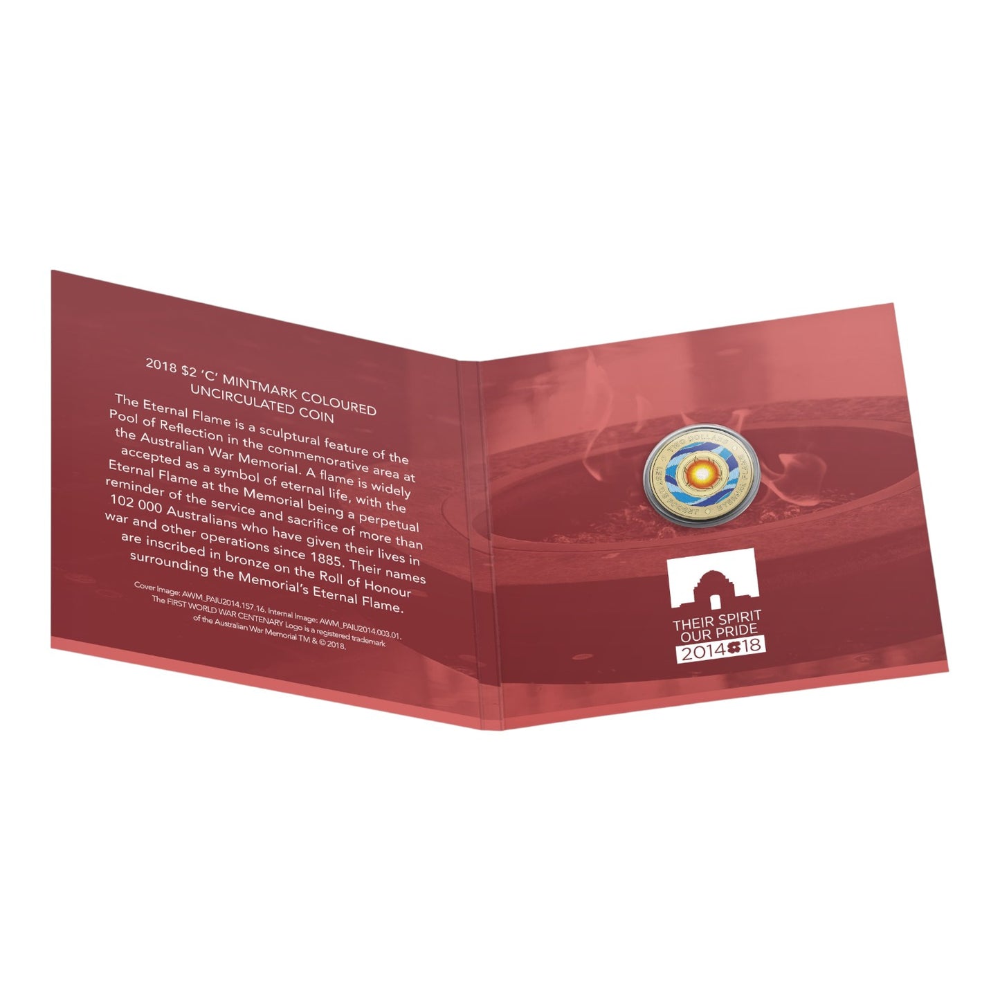 2018 $2 AlBr C Mintmark Coin - Lest We Forget - Eternal Flame