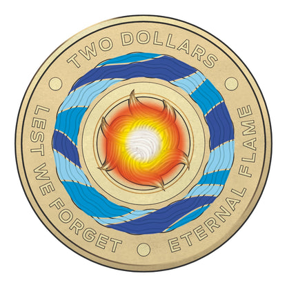 2018 $2 AlBr C Mintmark Coin - Lest We Forget - Eternal Flame