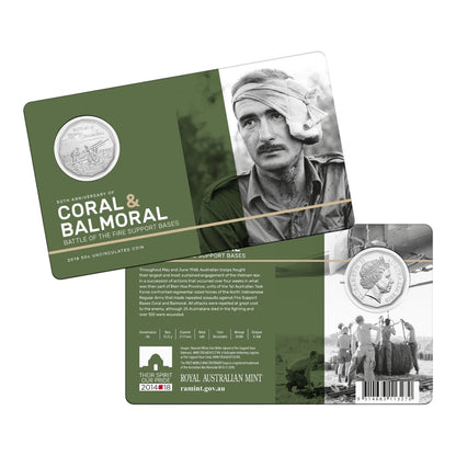 2018 50c Uncirculated Coin - Coral & Balmoral - Battle of the Fire Support Bases