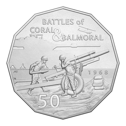2018 50c Uncirculated Coin - Coral & Balmoral - Battle of the Fire Support Bases