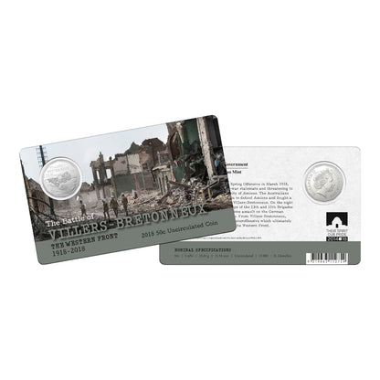 2018 50c Coin - The Western Front - Villers-Bretonneux
