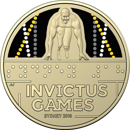 2018 Frosted Uncircualted $1 Coin - Invictus Games - For Our Wounded Warriors