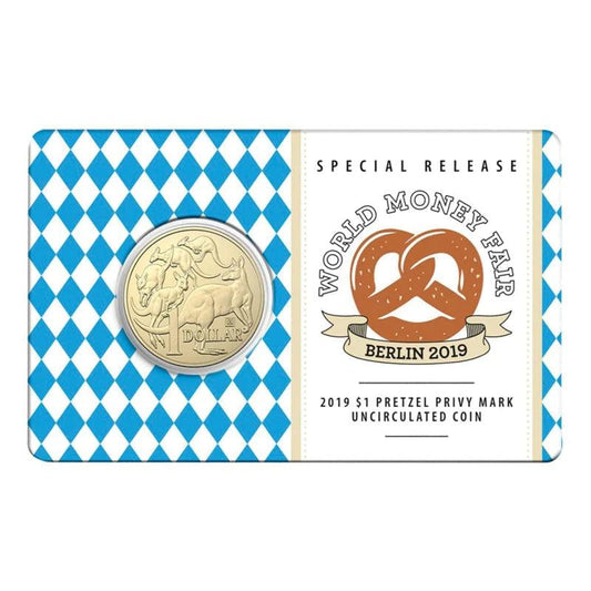 2019 $1 Coin - World Money Fair - Pretzel Privy Mark - Loose Change Coins
