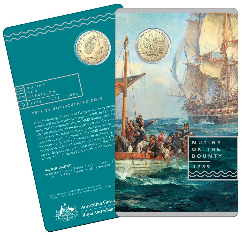 2019 Uncirculated $1 coin - Mutiny on the Bounty