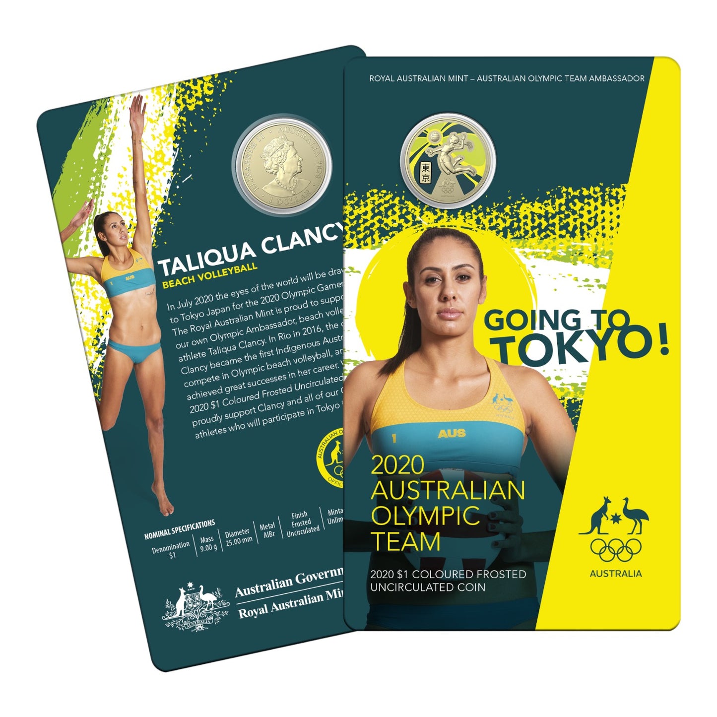 2020 $1 Frosted Uncirculated Coin - Tokyo Olympics Australian Olympic Team Ambassador