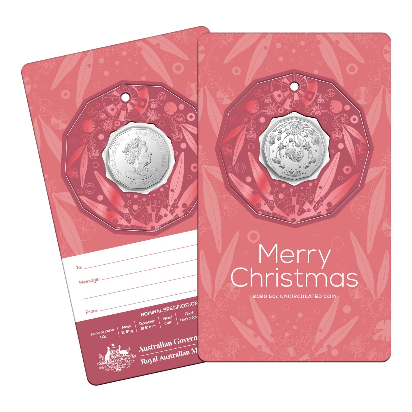 2020 50c Coin Set - Christmas Coin Decoration (Set of 5)