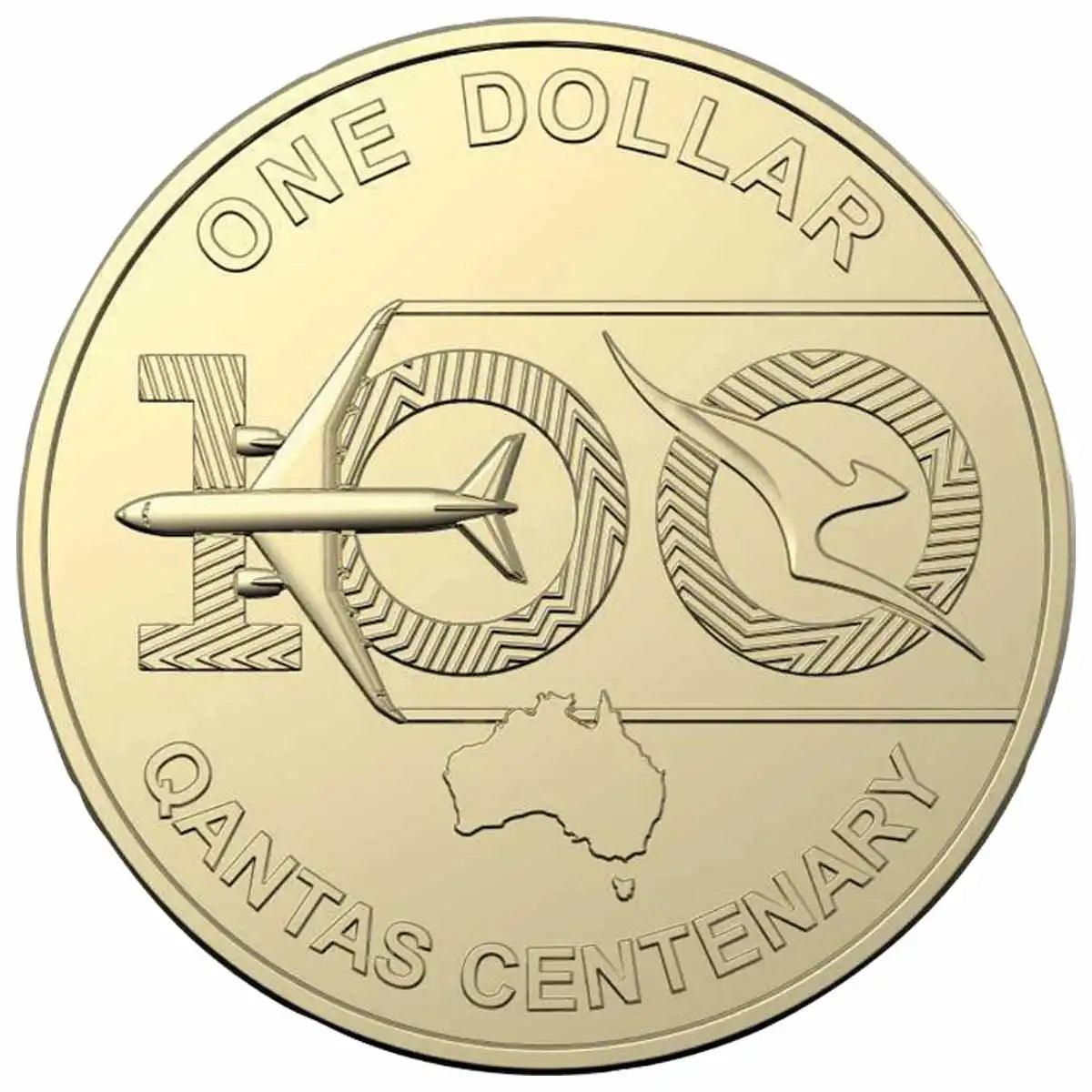 Qantas Centenary 2020 $1 Al-Br Coin Pack - Loose Change Coins