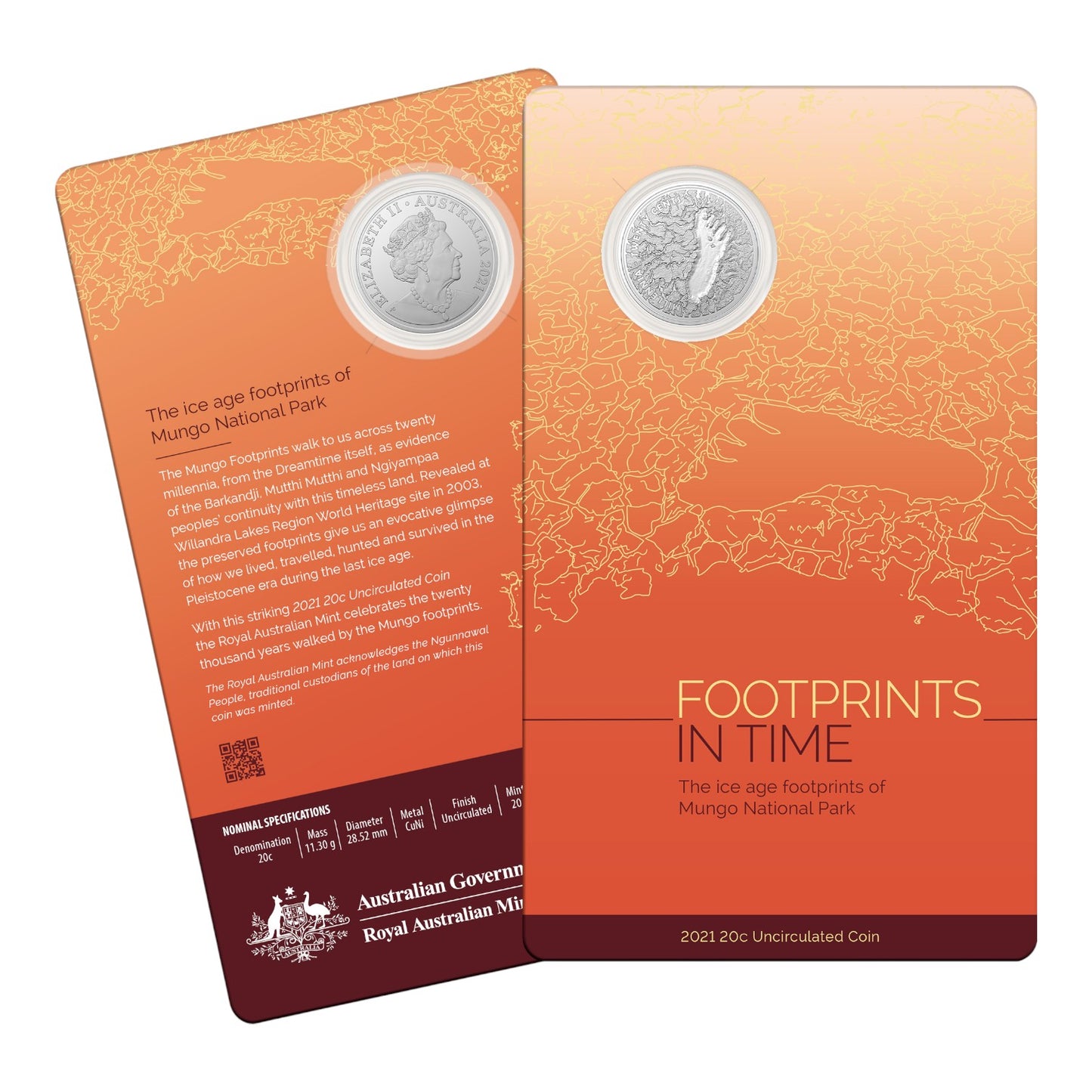 2021 20c CuNi Uncirculated Coin - Mungo Footprint