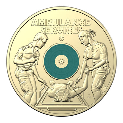 2021 $2 AlBr C Mintmark Coloured Uncirculated Coin - Australian Ambulance Services
