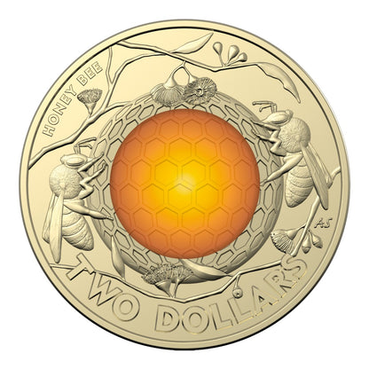 2022 $2 Coin - Australian Honey Bees - 'C' Mintmark Coloured Uncirculated