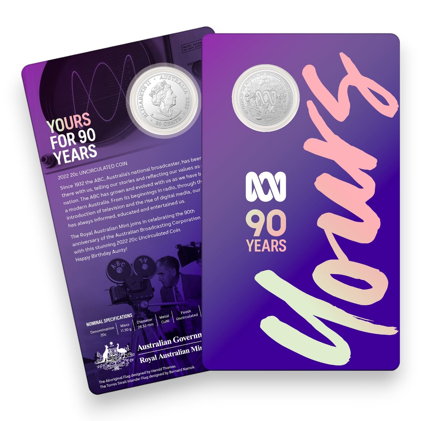 2022 20c Uncirculated Coin - 90th Anniversary of the ABC