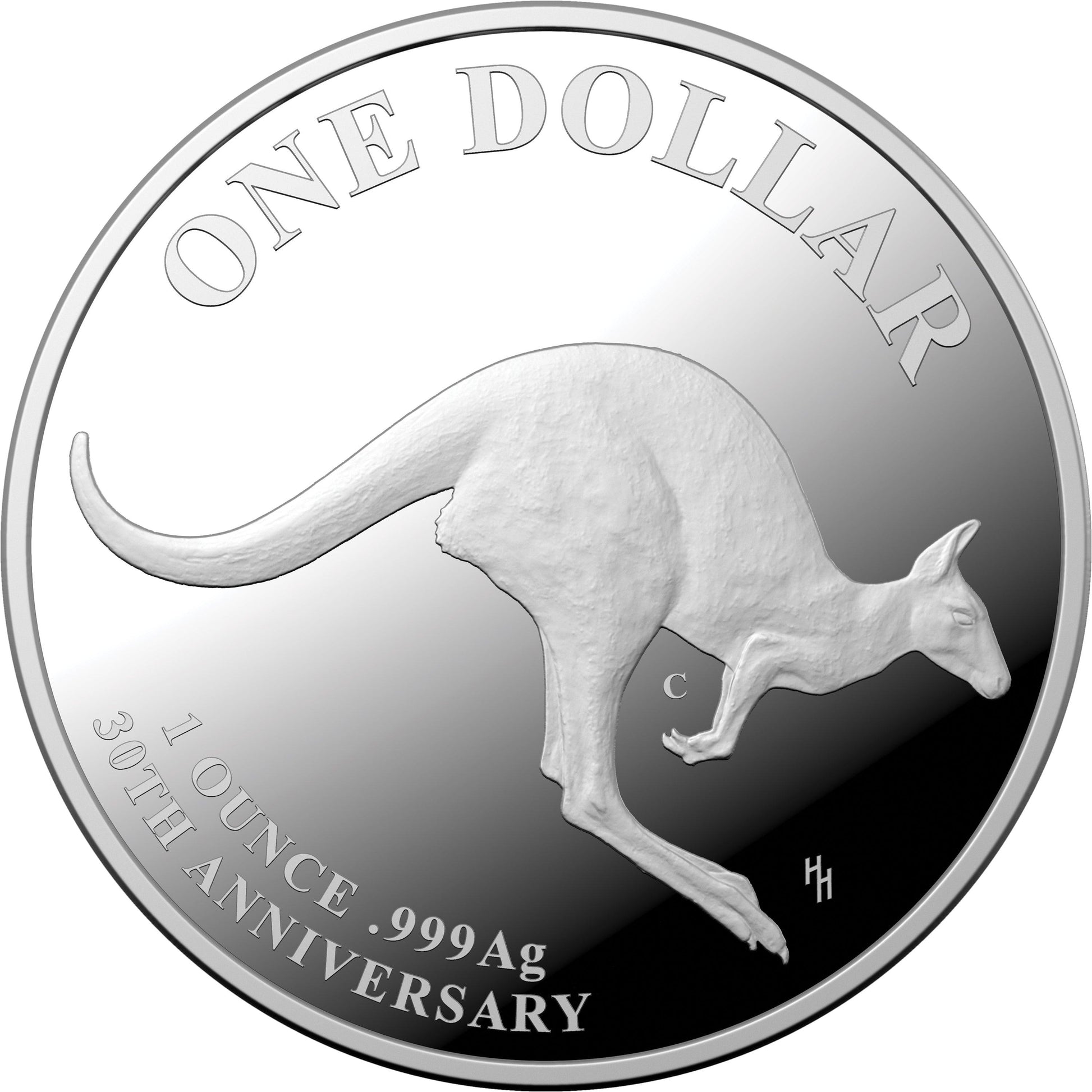 2023 $1 1oz Fine Silver 'C' Mintmark Proof Coin - 30th Anniversary of the Kangaroo series - Mob of Thirty - Loose Change Coins