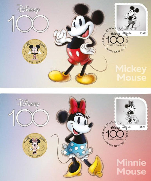 2023 Mickey and Minnie Mouse Postal Numismatic Cover Set - Loose Change Coins