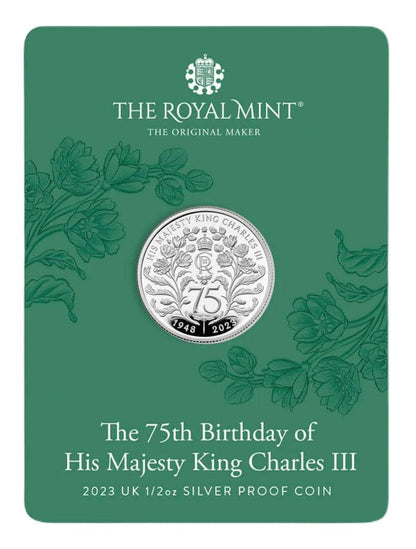 2023 The 75th Birthday of His Majesty King Charles III UK £1 1/2oz Silver Proof Coin - Loose Change Coins