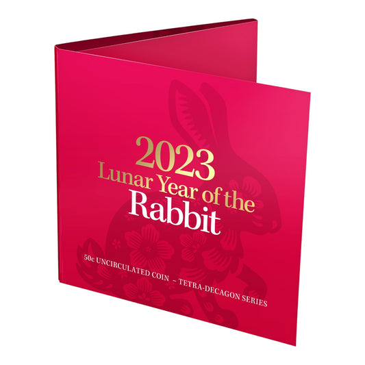 2023 50c Coin - Year of the Rabbit - Tetra Decagon Series