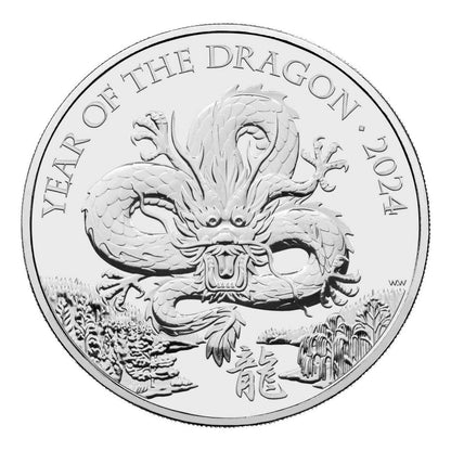 2024 Lunar Year of the Dragon UK £5 Brilliant Uncirculated Coin - Loose Change Coins