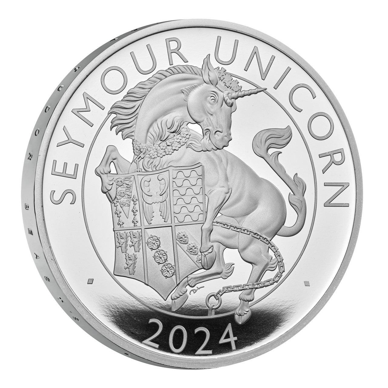 2024 The Royal Tudor Beasts The Seymour Unicorn UK 1oz Silver Proof Coin - Loose Change Coins