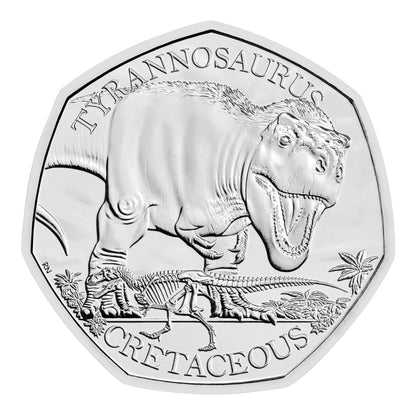 2024 Tyrannosaurus Rex - Cretaceous 50p Brilliant Uncirculated Coin - Loose Change Coins