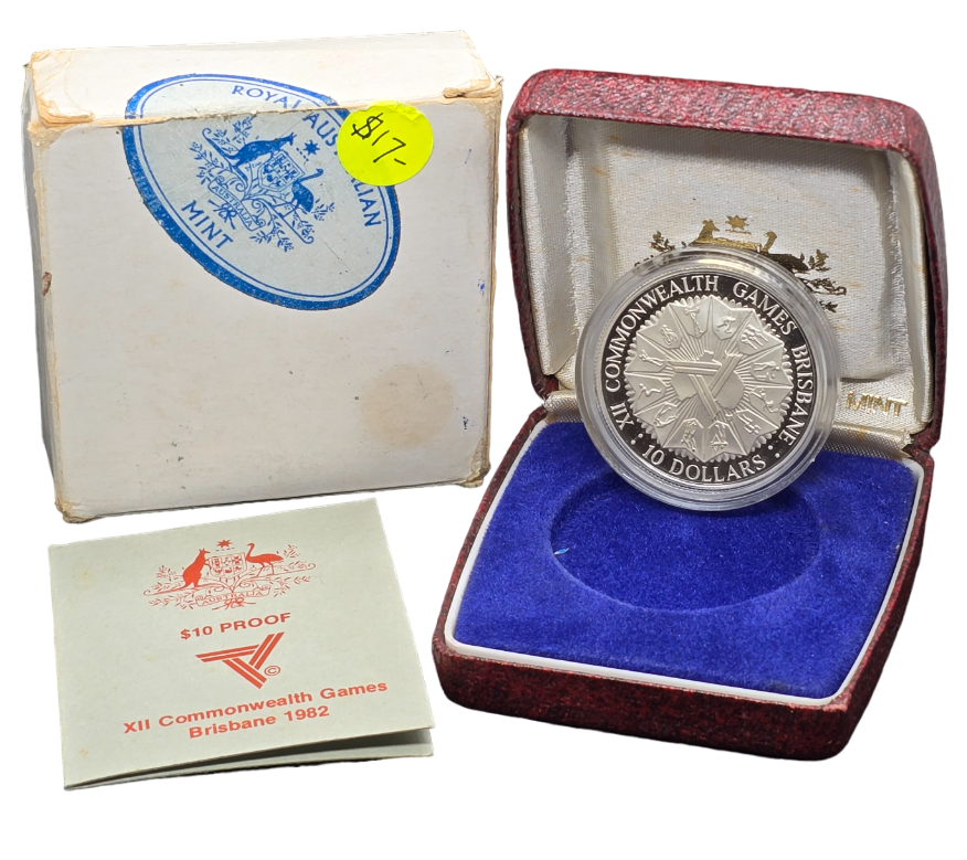 1982 Australian $10 Coin - Commonwealth Games XII - Silver Proof