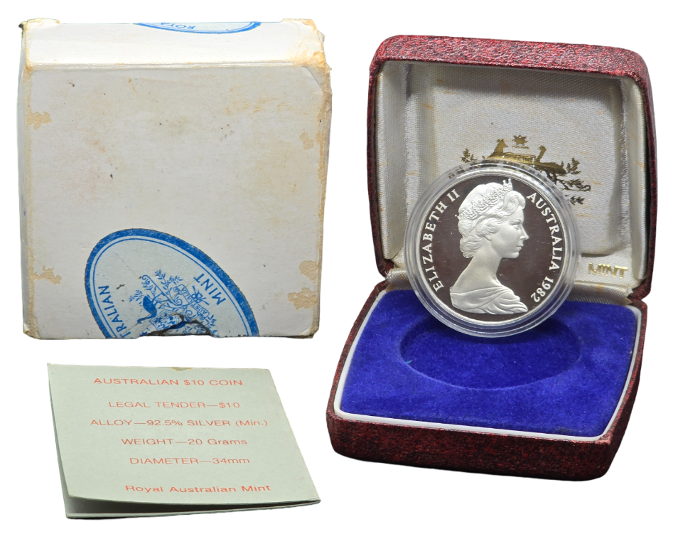 1982 Australian $10 Coin - Commonwealth Games XII - Silver Proof