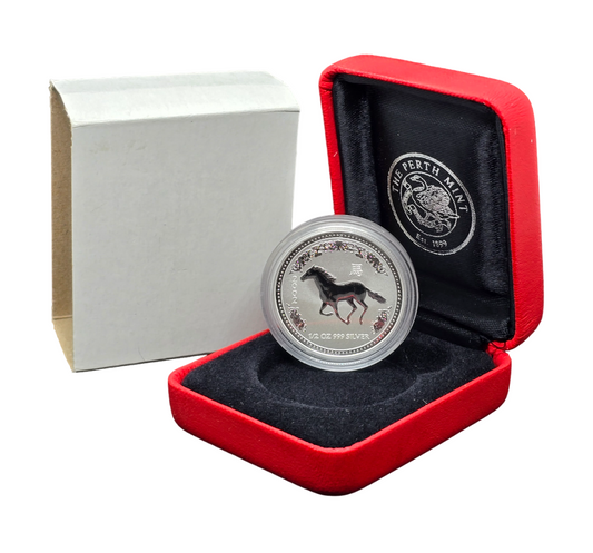 2002 Perth Mint Lunar New Year - Year of the Horse - 1/2oz .999 Silver Coin