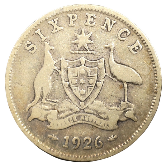 1926 Australian Sixpence - Very Good